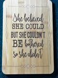 Bamboo board sign